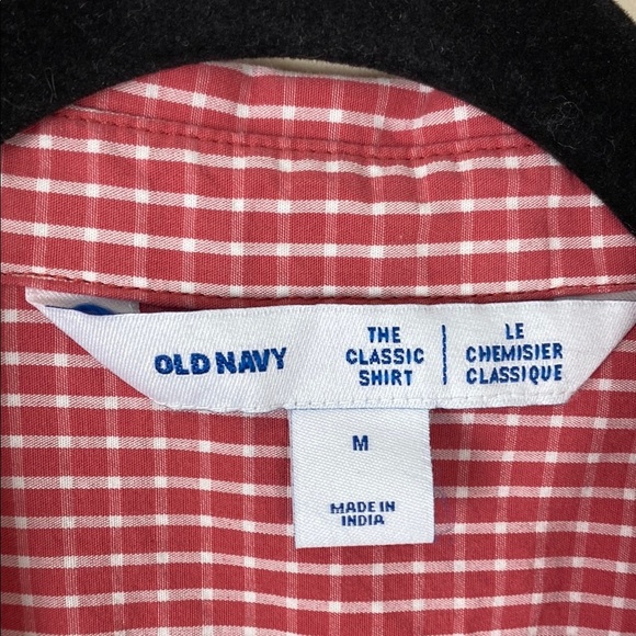 Old Navy Classic Red Check Button Down Shirt Cotton Size Medium - Picture 7 of 10